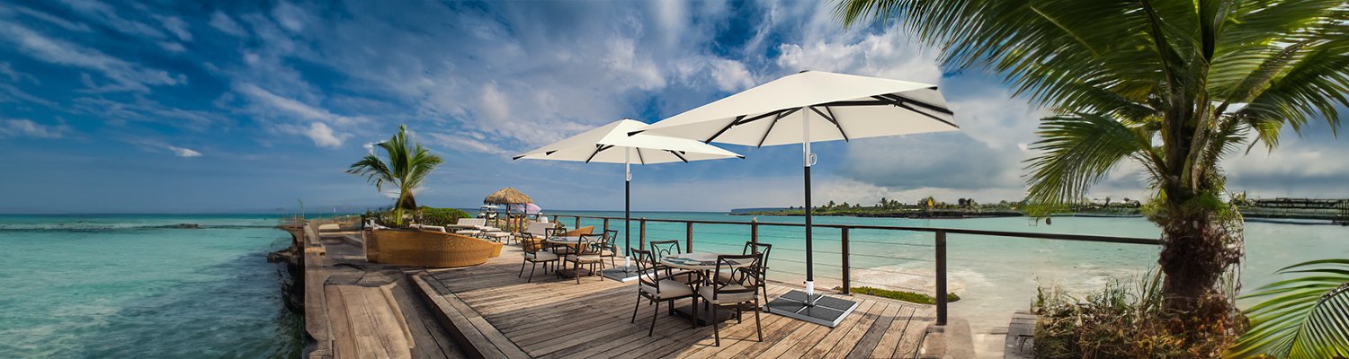 Bespoke Hotel Parasols / Hotel Shade Solutions / Custom Hotel Umbrellas